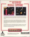 Super Asteroids, Missile Command Box Art Back